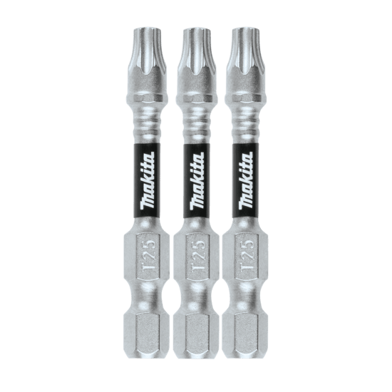 Makita Impact XPS Torx T25 power bits, 50mm, 3-pack, designed for impact drivers, high durability, secure grip for precise fastening.