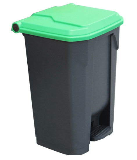 Richmond 80L Pedal Bin with green lid for hands-free waste disposal, eco-friendly design, and durable HDPE construction.