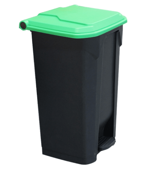 Richmond 100L Pedal Bin with Green Lid, touch-free waste disposal, perfect for efficient recycling and hygienic waste management.