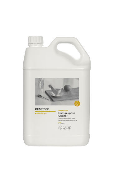Ecostore MultiPurpose Cleaner Citrus Refill 5L, eco-friendly antibacterial cleaner for surfaces, safe for septic tanks.