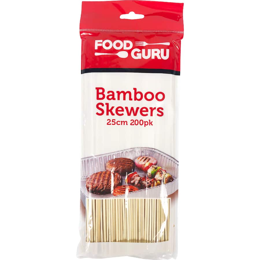 Food Guru Skewers Bamboo 25cm 200pack