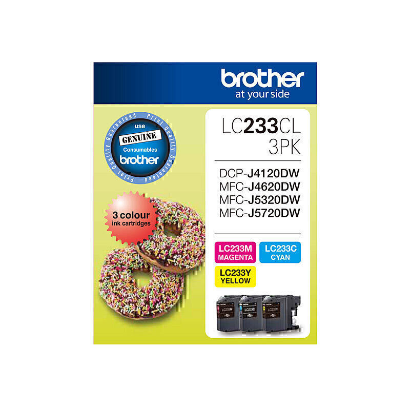 Brother LC233CL3PK Colour Ink Cartridges 3 Pack (Each)
