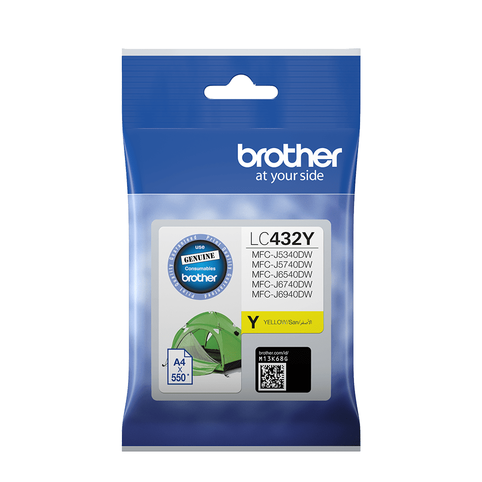 Brother LC432Y Yellow Ink Cartridge Single Pack (Each)