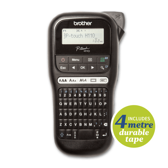 Brother PTH110 Handheld Label Printer Black-Each