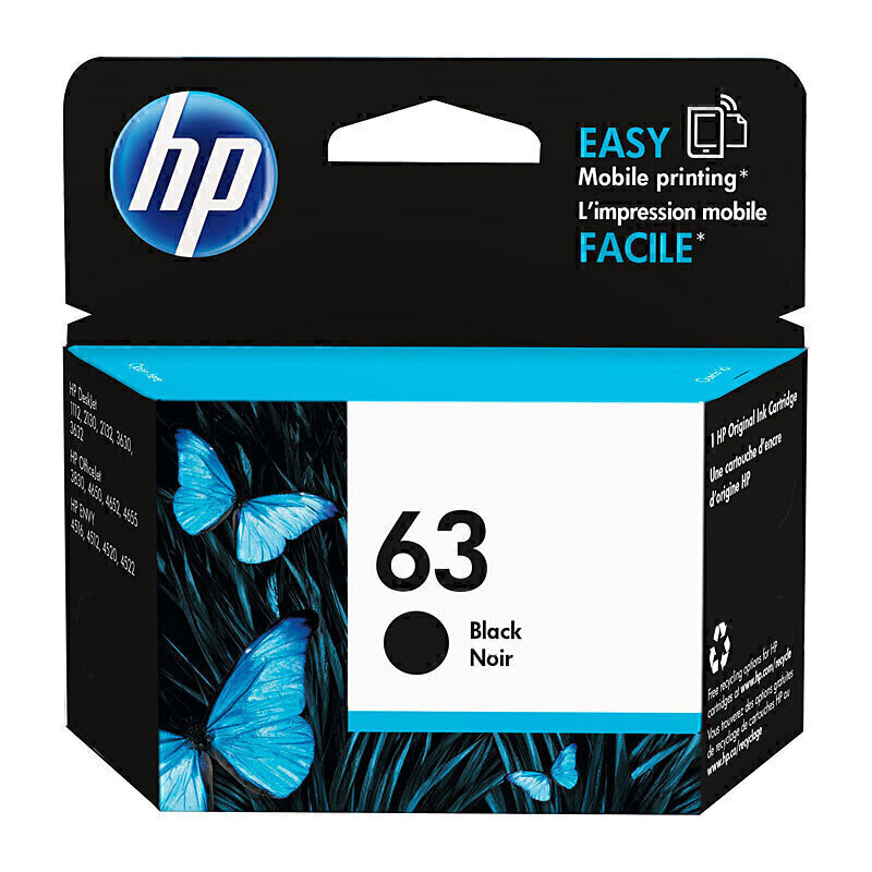 HP 63 Black Original Ink Cartridge F6U62AA (Each)