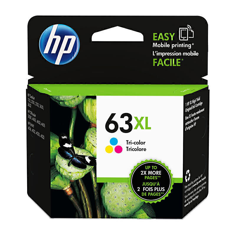 HP 63XL HY Tri Colour Ink Cartridge F6U63AA (Each)