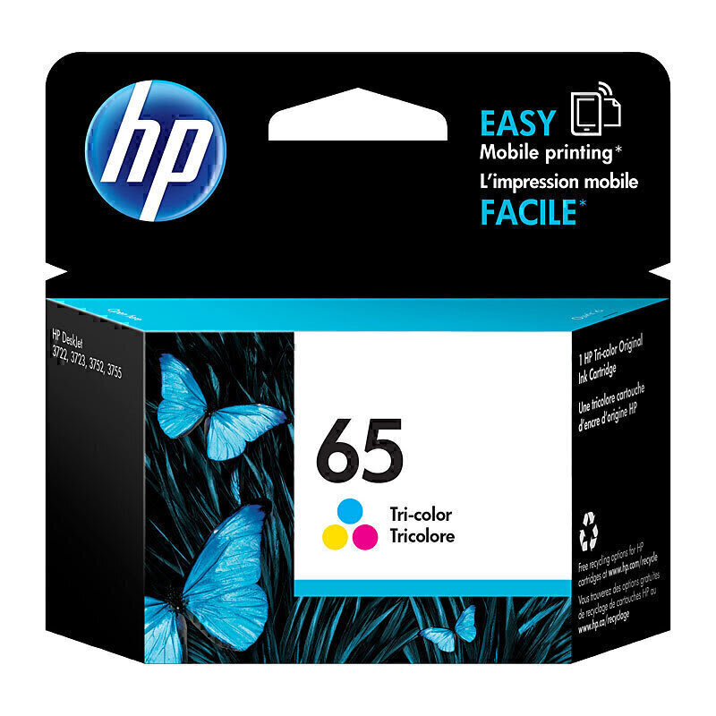 HP 65 Tri Colour Ink Cartridge N9K01AA (Each)
