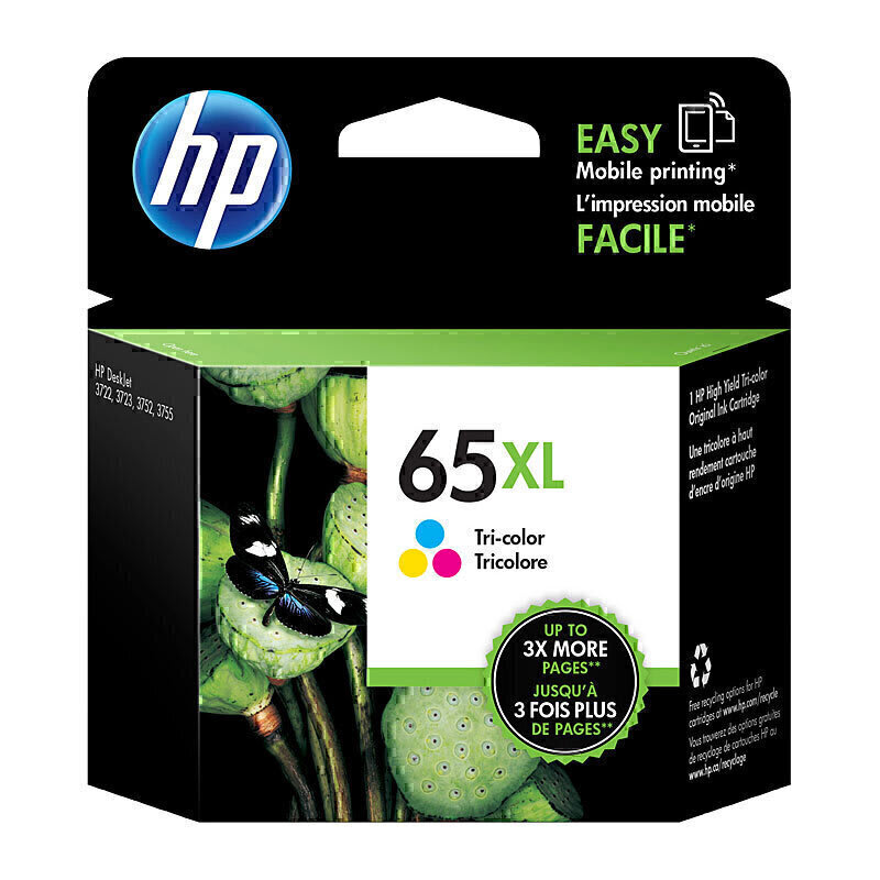 HP 65XL Tri Colour Ink Cartridge N9K03AA (Each)