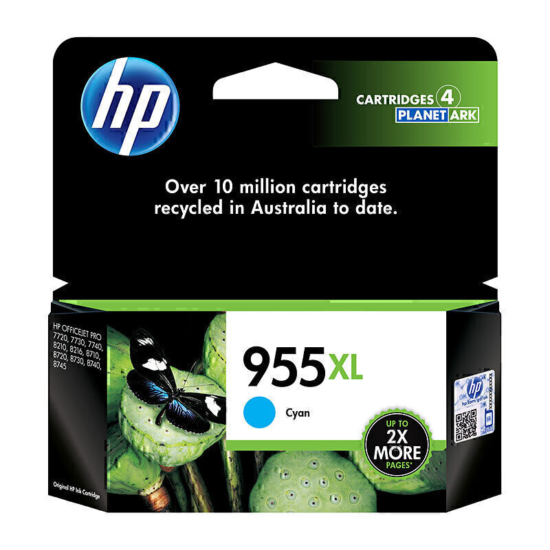 HP 955XL High Yield Cyan Ink Cartridge L0S63AA (Each)