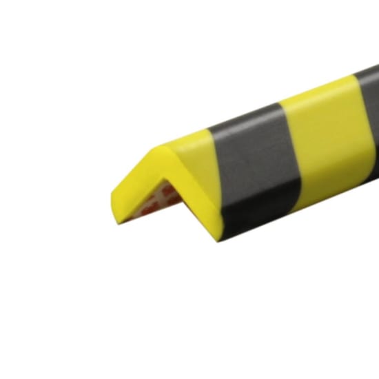 PU Foam Edge Protection 90Degree 1000L in yellow and black, designed to prevent impact injuries with high visibility and easy installation.