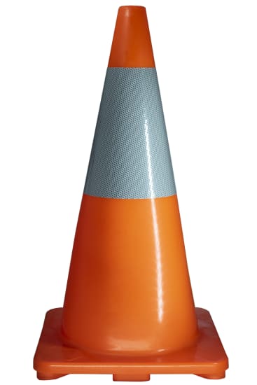 Pathway cone 700mm with a reflective collar, designed for safety and visibility in construction and event management.