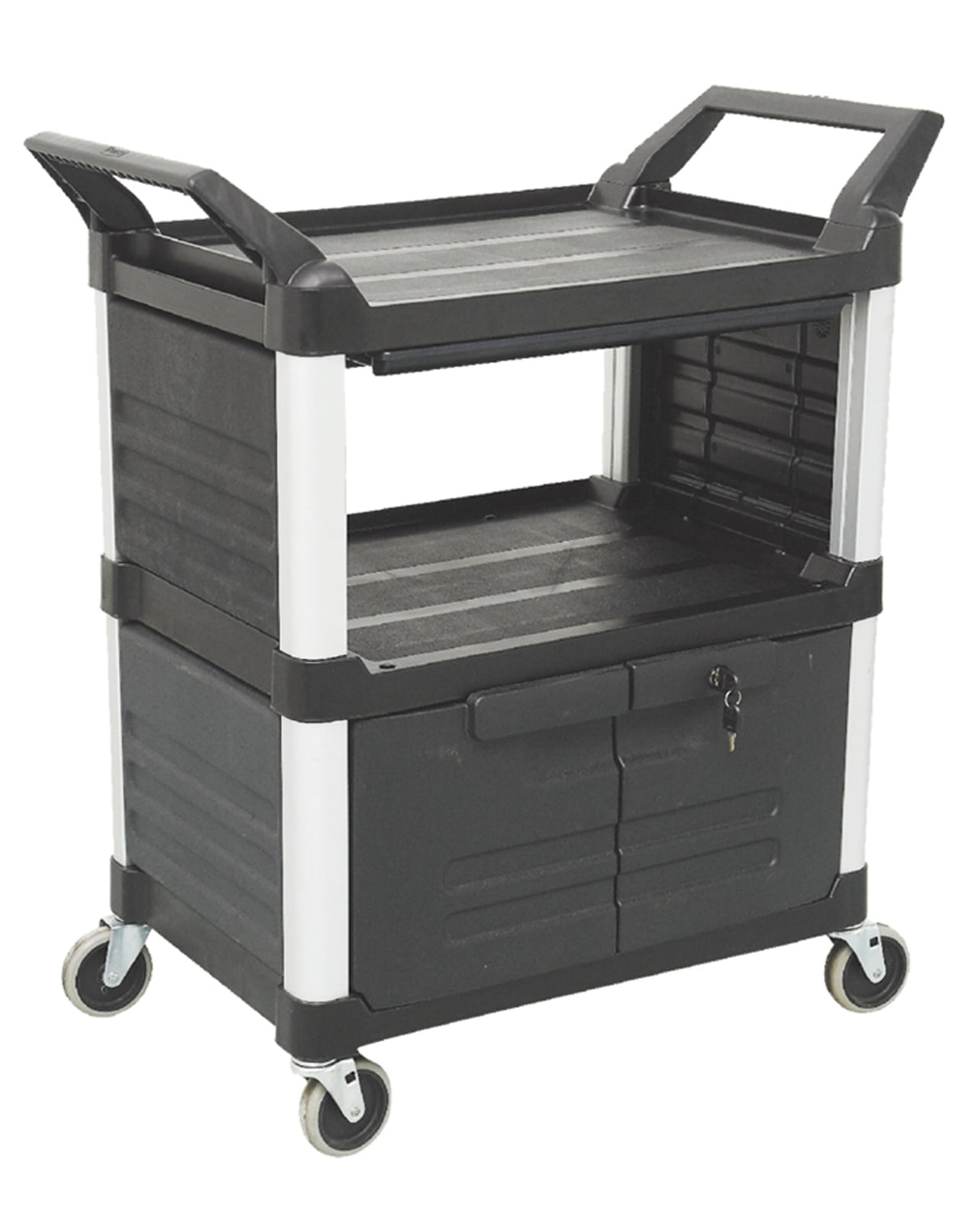 Trust 3 Tier Service Cart with Lockable Door