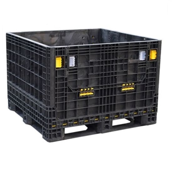 Trust Collapsible Box Pallet in black, 1143L x 1219W x 10, durable foam construction for 675 kg load capacity.
