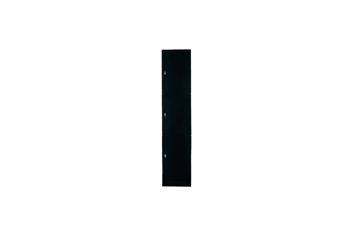 Flush Front Lockers 3 Door Padlatch Black 400mm Wide - Steelco