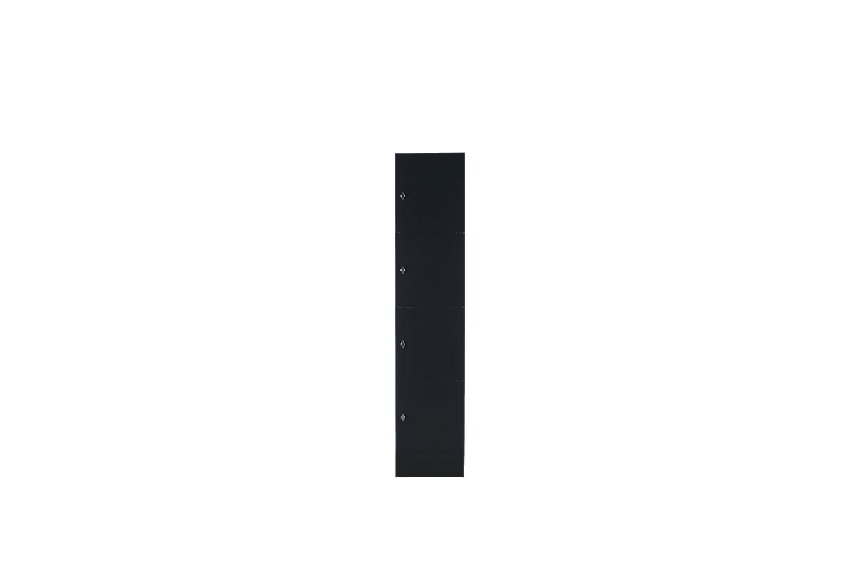 Flush Front Lockers 4 Door Padlatch Black 400mm Wide - Steelco