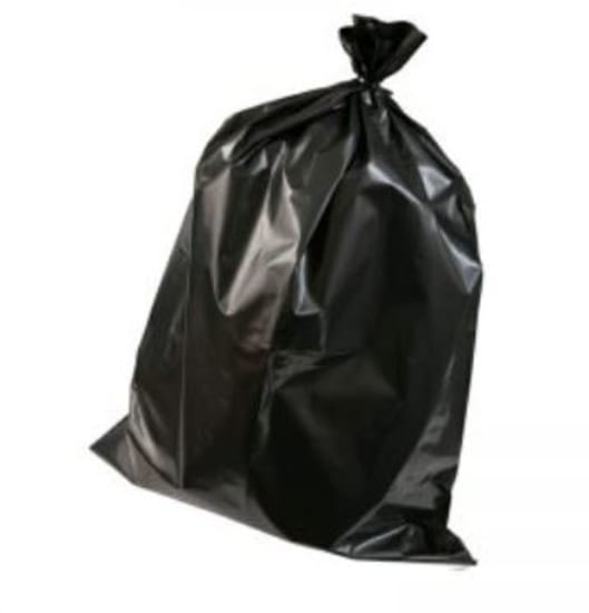 Black Rubbish Bag Roll-A-Bag with 100 sturdy 72L bags, perfect for effective waste disposal and organization.
