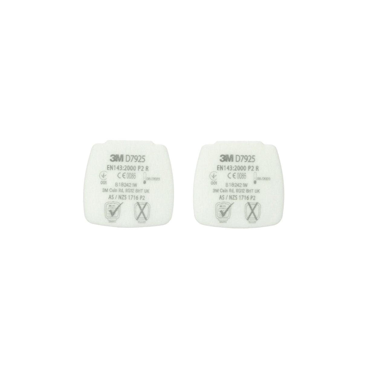 3M Secure Click Particulate Filter D7925, P2 (Box of 20 Pairs)