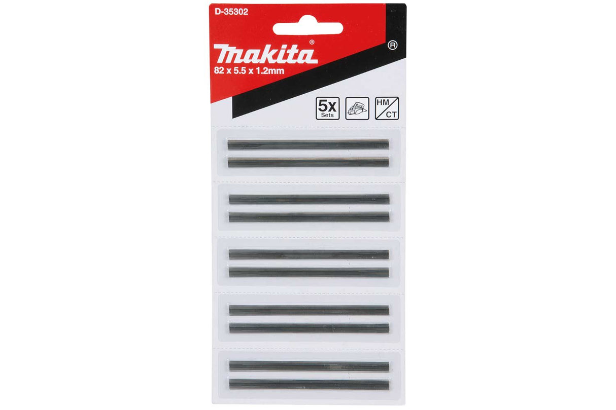 Makita Planer Blades D-35302 82mm x 5.5 x 1.2mm Pack of 5
