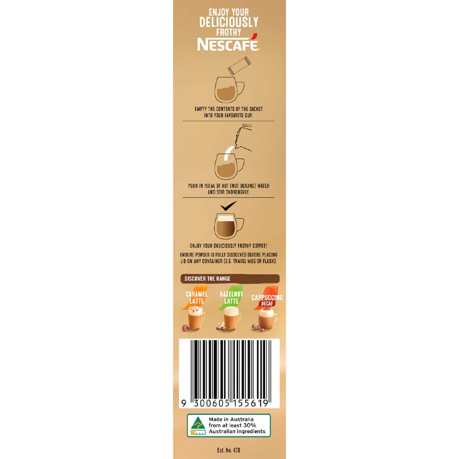 Nescafé Coffee Sachets Caramel Latte Decaf 10pack 170g