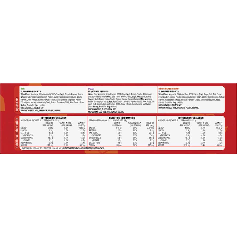 Arnotts Shapes Sensations Crackers Multipack Variety 375g 15pack