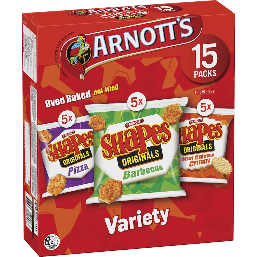 Arnotts Shapes Sensations Crackers Multipack Variety 375g 15pack