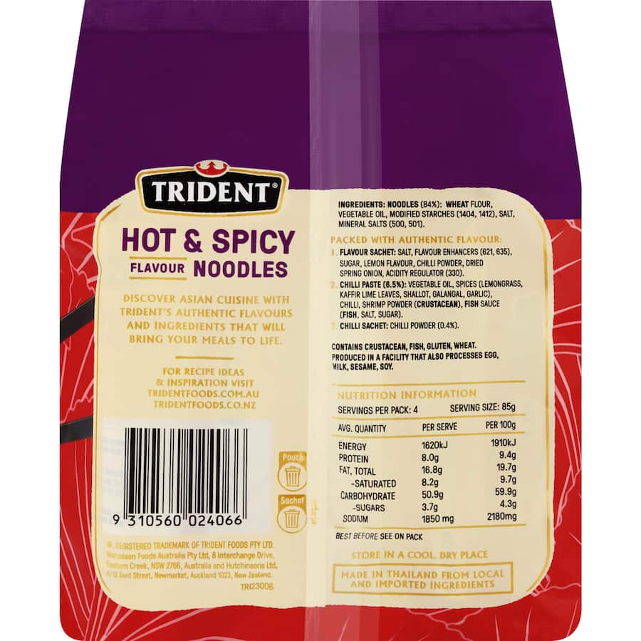 Trident Instant Noodles Hot & Spicy 340g