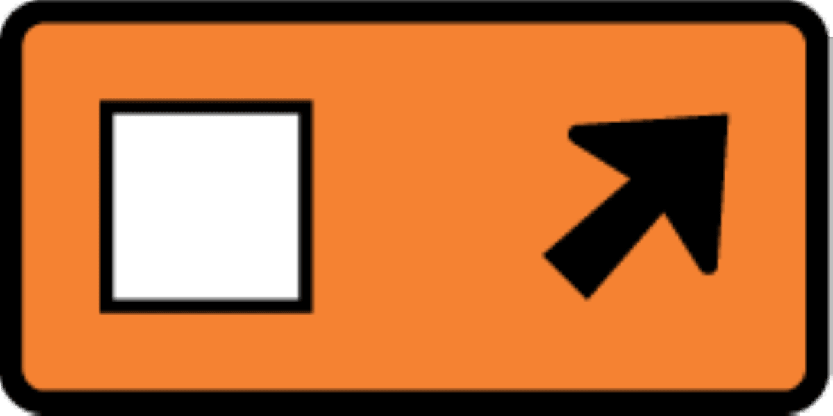 Road Works Sign | Detour Arrow, 45 Degrees Right - Left Hand