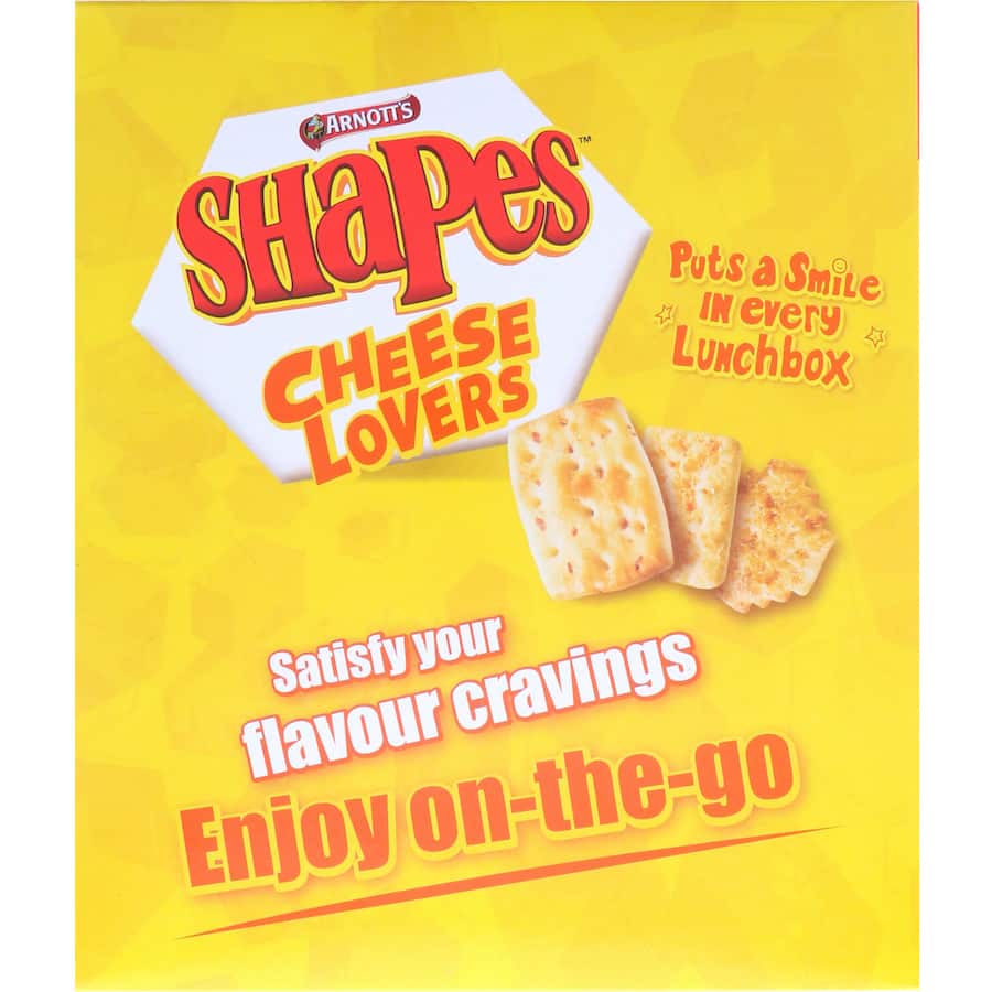 Arnotts Shapes Crackers Multipack Cheese Lovers 375g 15pack