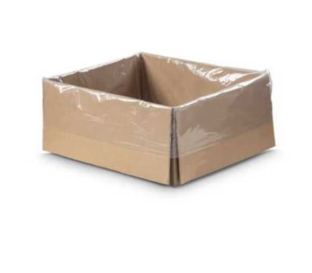 Clear food-grade carton liners in a 50-pack, 1000 x 1500mm, providing leak-proof protection for seafood and powdered products.