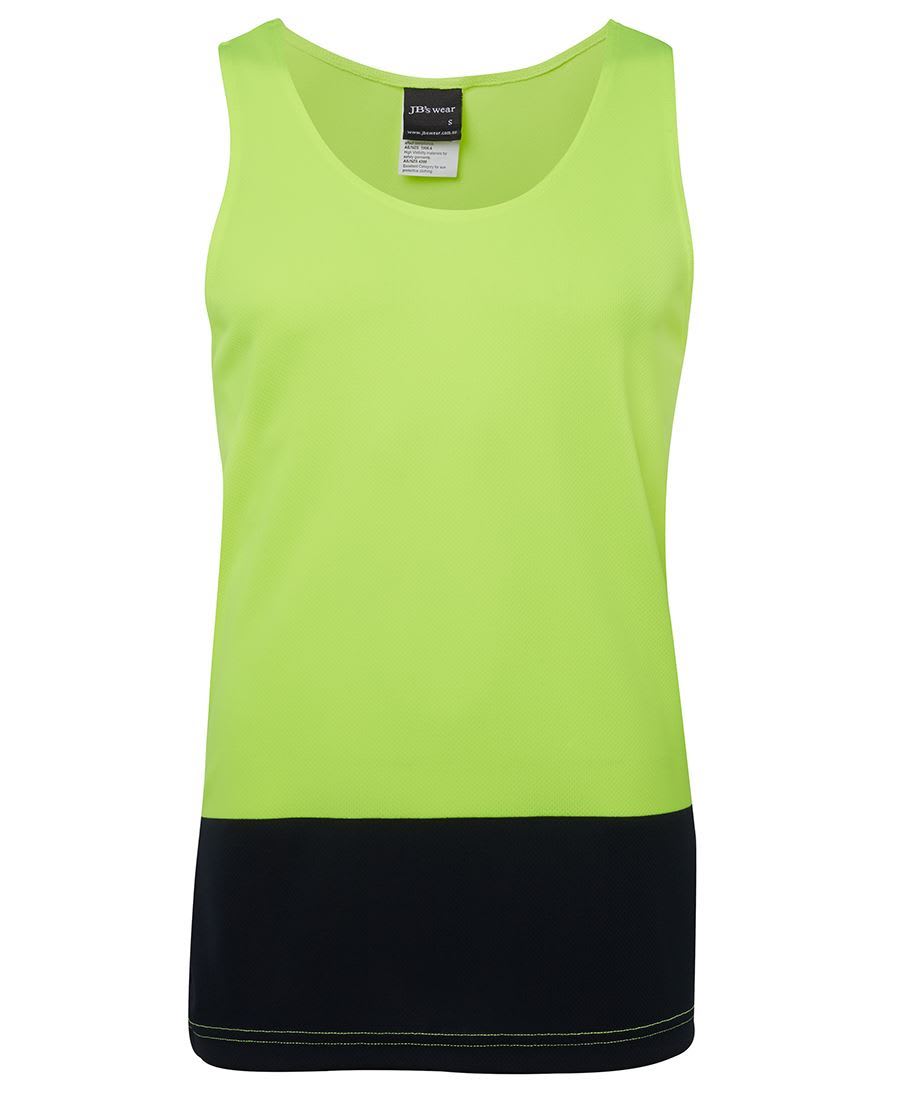 JB's Wear, Hi Vis Singlet, 6HTS - Yellow/Navy (Size: L)