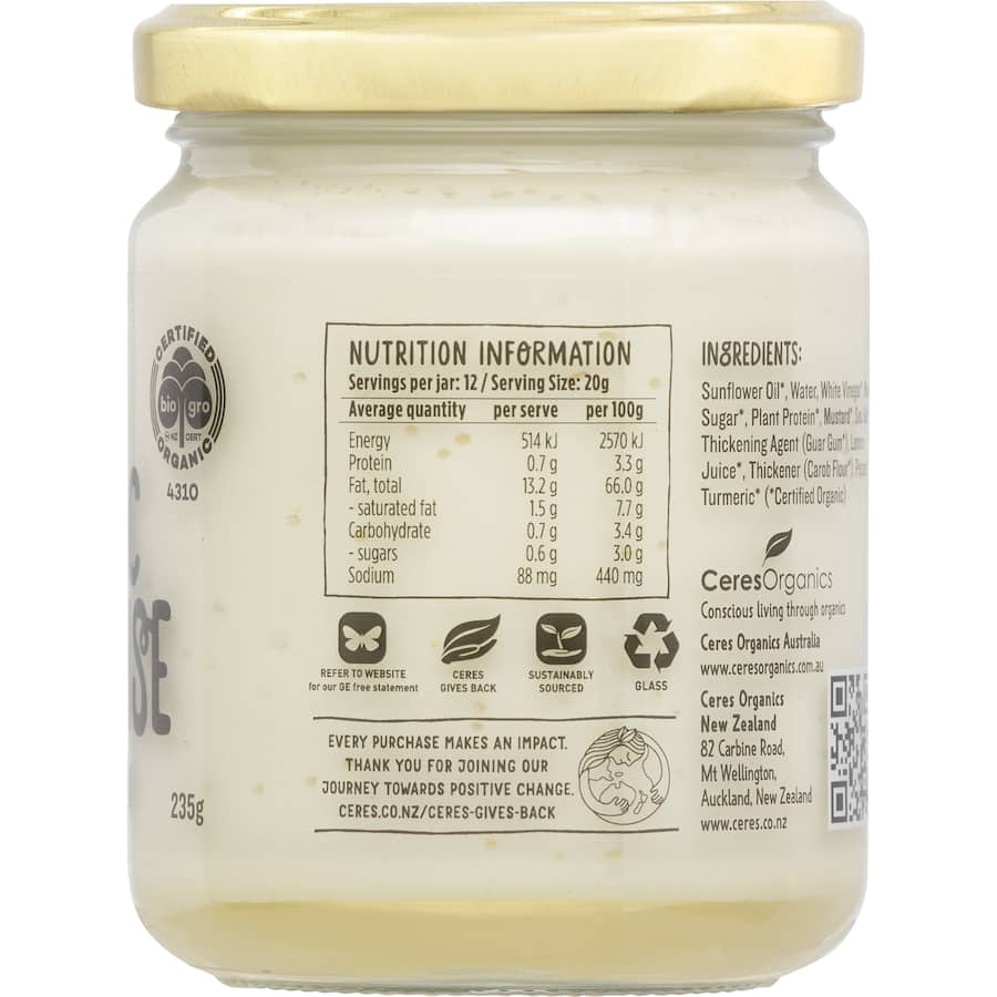 Ceres Organics Mayonnaise 235g