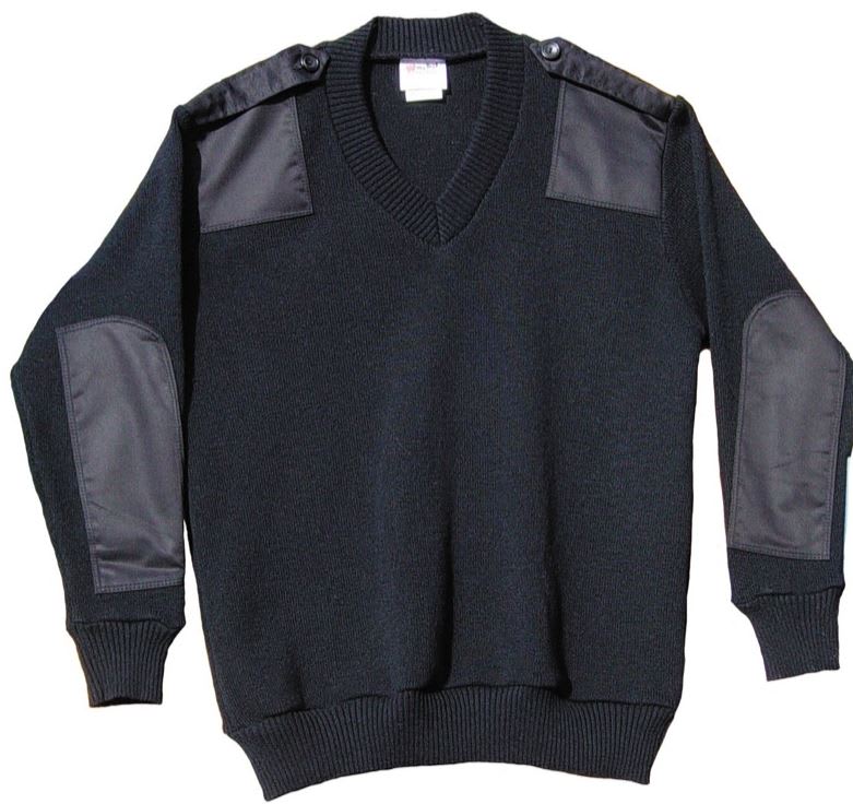 Timbo, Wool Blend Crew Neck Military Jersey, BJ5 - Black - S