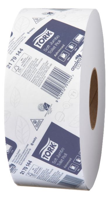 Soft 2 Ply Toilet Paper Jumbo Roll 300 Metres/Roll (6 Rolls/Pack) - Tork