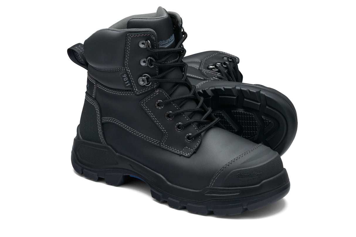 Blundstone 9011 Rotoflex Lace Up Safety Boots - Black (Size: 04)
