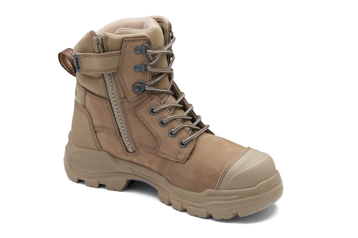 Blundstone 9063 Rotoflex Zip Sided Safety Boots - Stone (Size: 08)