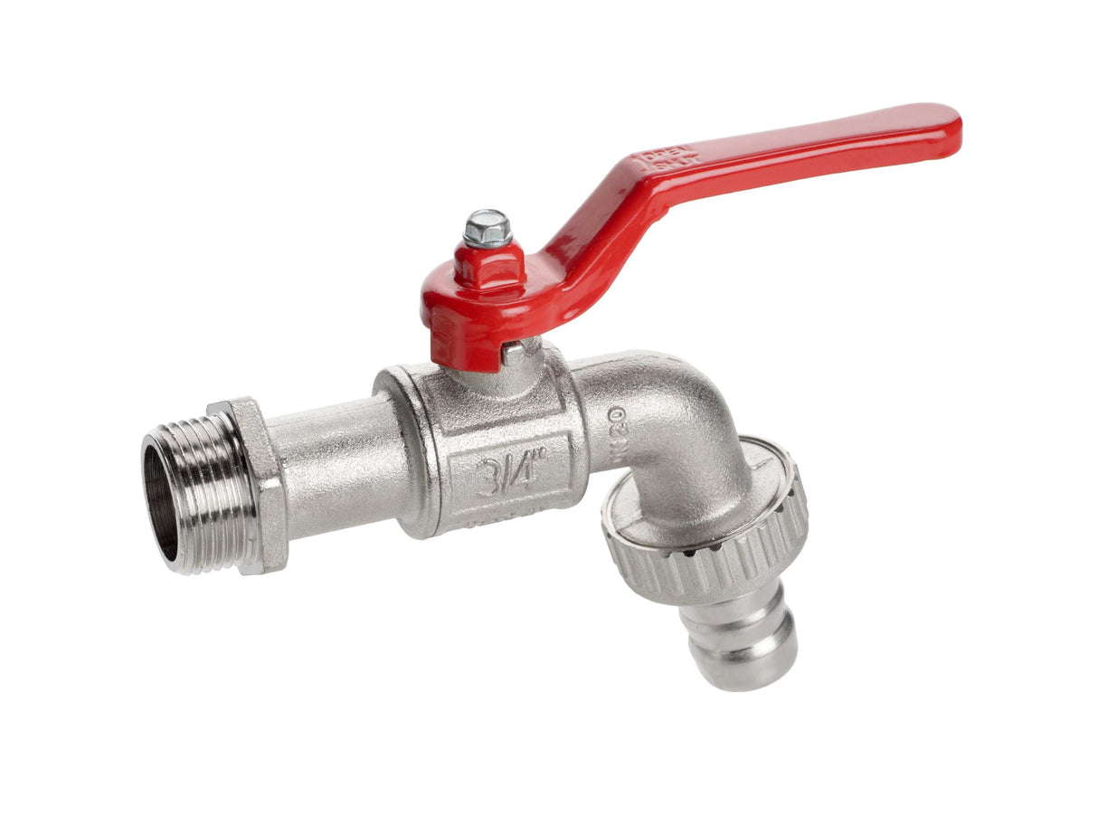 RuB s.142 Brass Bib-Cock with 1/2" Outlet 15mm BSPP