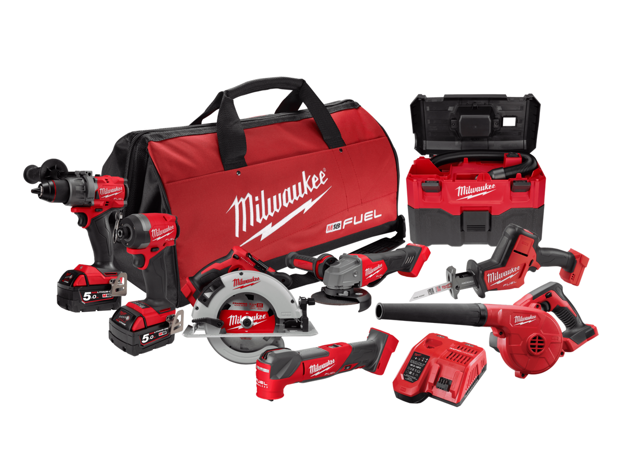 Milwaukee M18 Fuel 5.0Ah M18FPP8B3502B 8 Piece (Combo Kit)