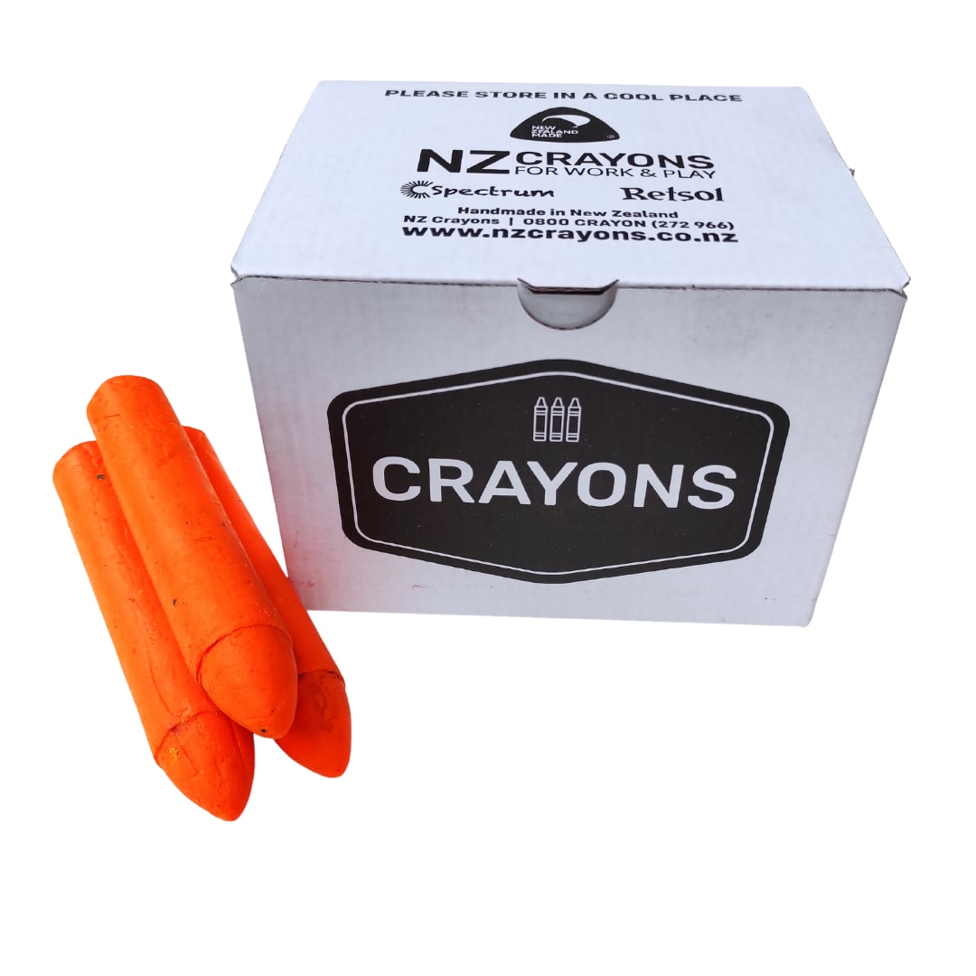 Spectrum Giant Soft Marking Crayon Fluoro Orange 20 (Box)