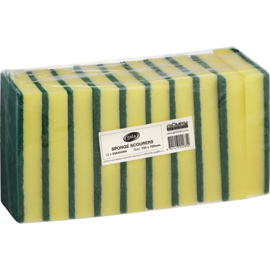 Filta Scourer Sponge pack of 10, 150x100mm, heavy-duty absorbent sponges for tough grime in commercial kitchens.