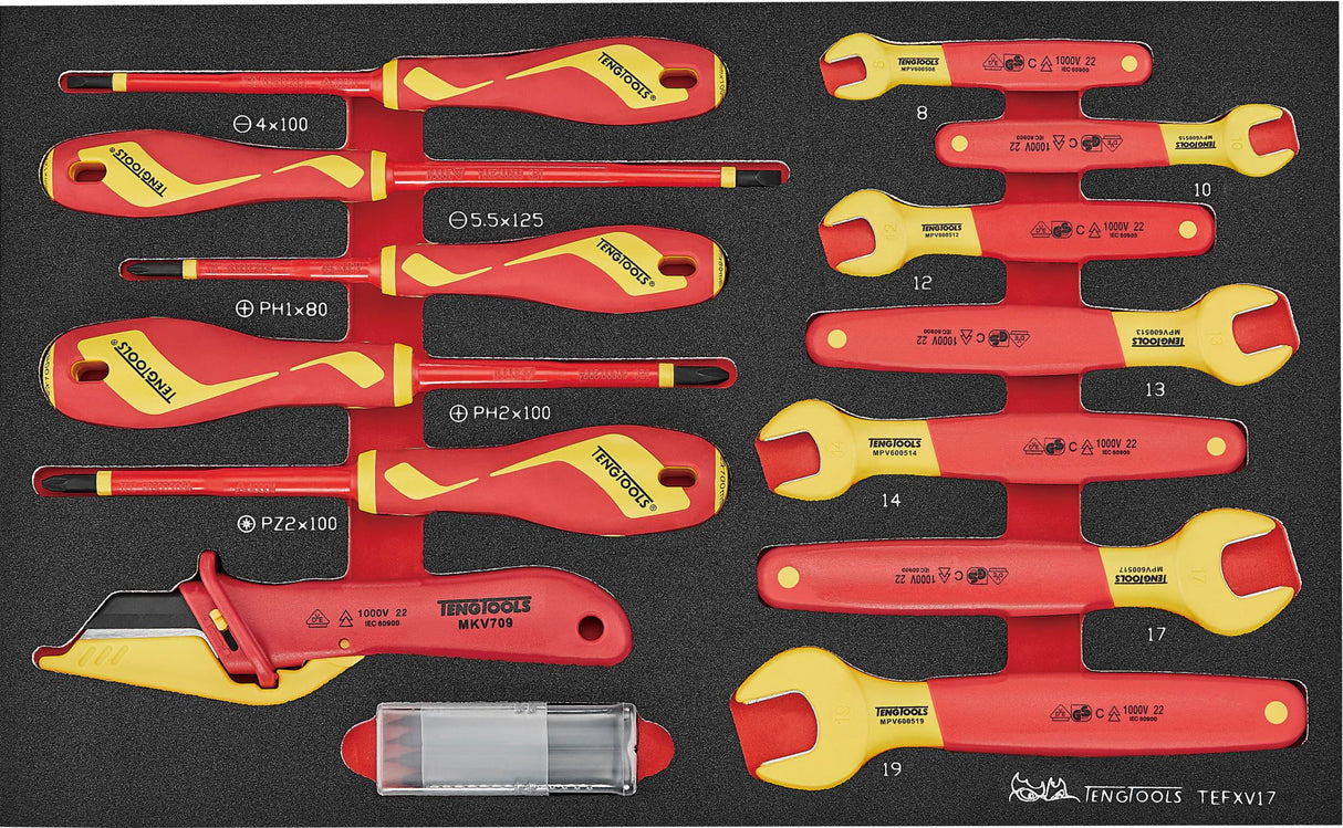 Teng Insulated Spanner & Screwdriver Set EVA3 17 Piece (Set)