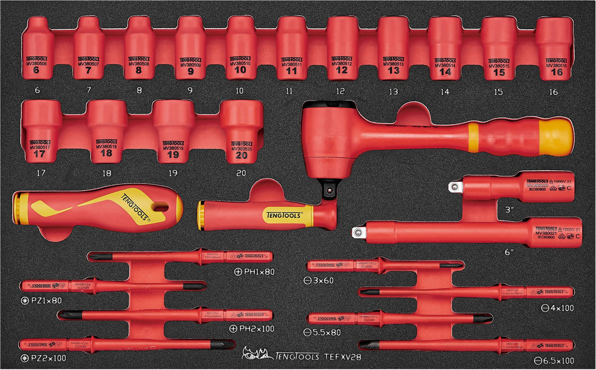 Teng Insulated Socket and Screwdriver Set 28 Piece (Set)