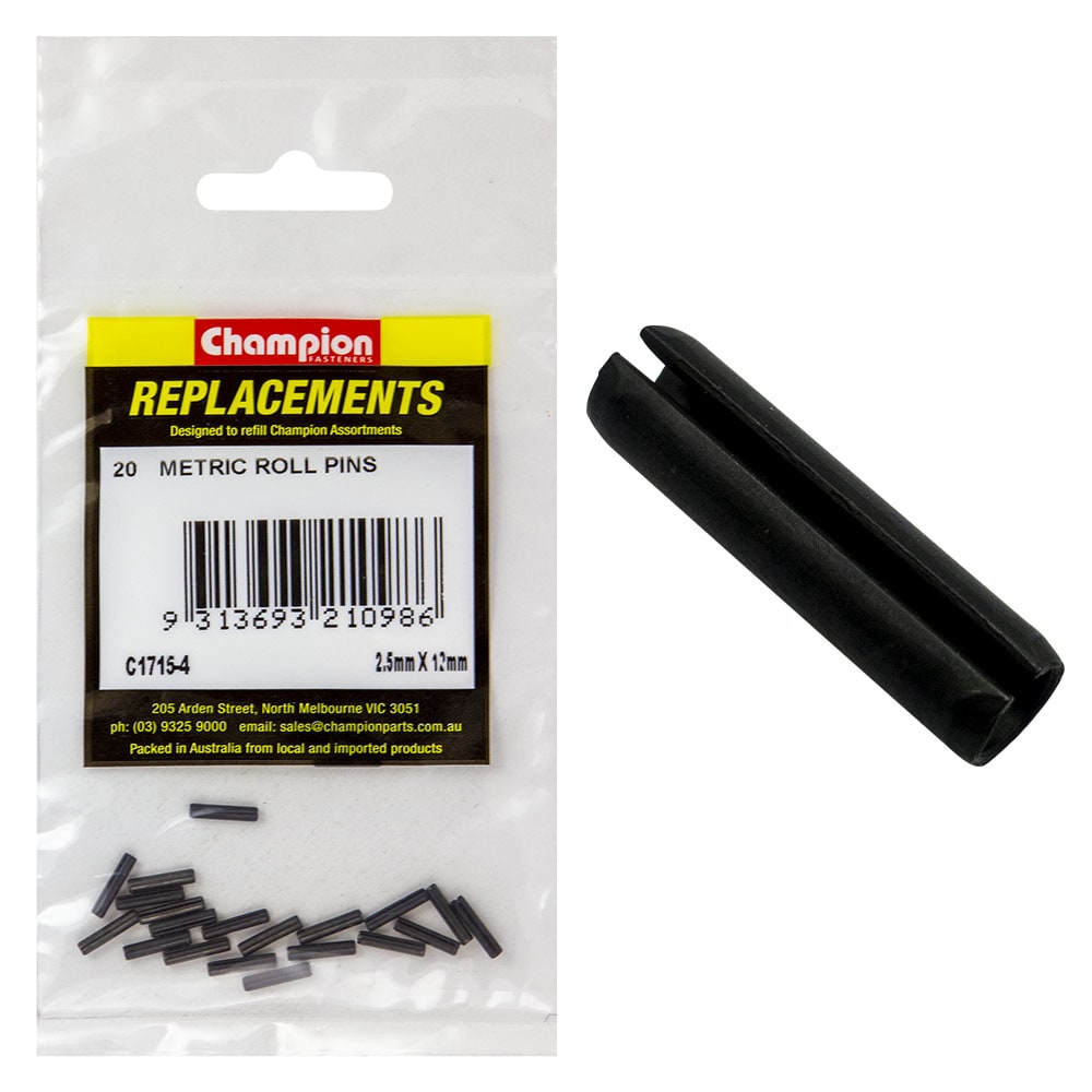 Champion Roll Pin 2.5mm x 12mm Pack of 20