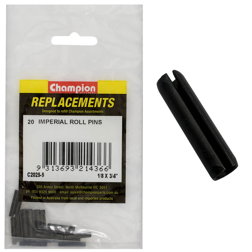 Champion Imperial Roll Pin 1/8" x 3/4" Pack of 20