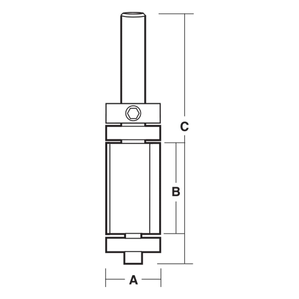 Carbitool Trim Bit Flush Dual Carbide Tipped 12.7mm