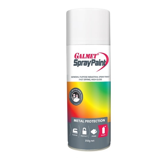 Spray Paint White Gloss 350gm - Galmet