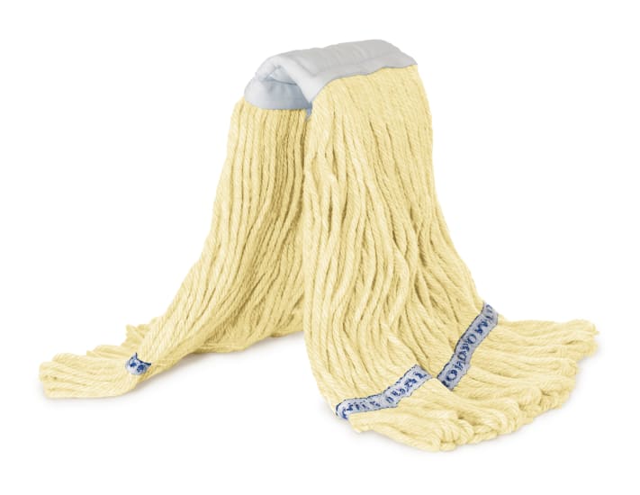 Browns Kentucky Loop Mop Refill in yellow, 400g, with anti-tangle design and durable blended yarn for effective cleaning.