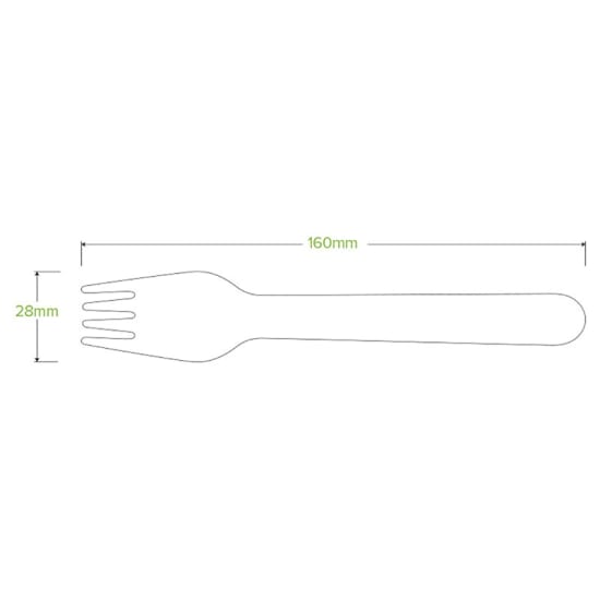Eco-friendly 16cm wooden forks made from FSC-certified birchwood, perfect for picnics and events, bulk case of 2000.