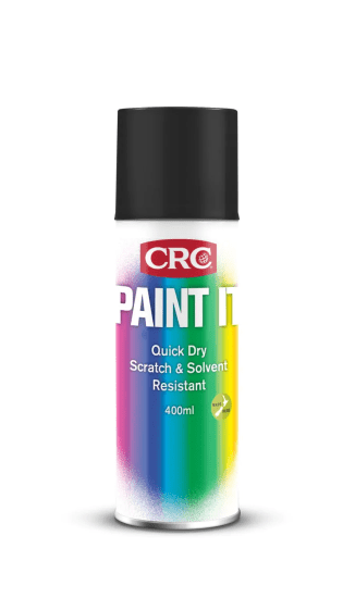 CRC 3378 Paint It Black Satin spray paint set, ideal for durable finishes on various surfaces, quick-drying and versatile.