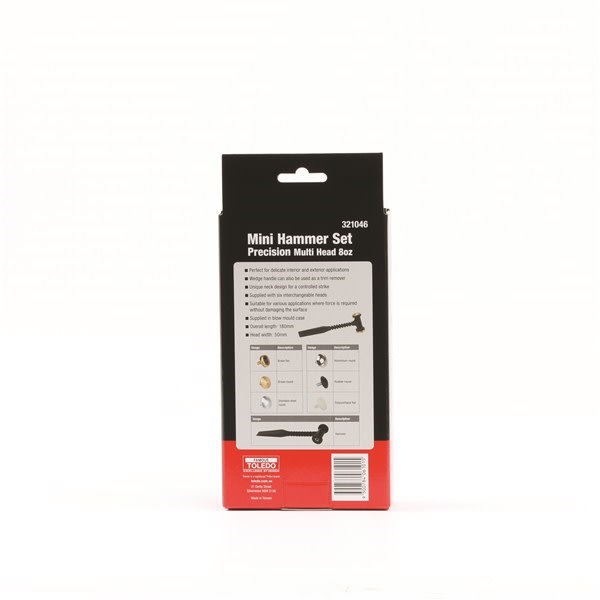 Toledo Mini Multi Head Precision Hammer Set 8oz