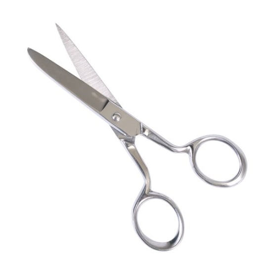 Toledo Household Scissors with 65mm forged steel blades, nickel-plated for durability, perfect for crafting and everyday tasks.